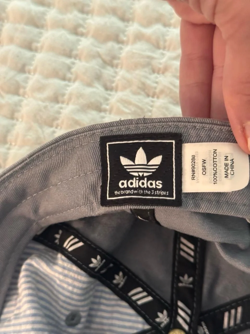 Adidas blue/gray relaxed strap back hat